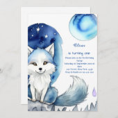 Wolf eerste verjaardag uitnodiging (Voorkant / Achterkant)