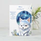 Wolf eerste verjaardag uitnodiging (Staand voorkant)