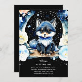 Wolf eerste verjaardag uitnodiging (Voorkant / Achterkant)