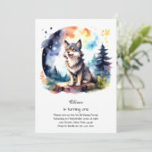 Wolf eerste verjaardag uitnodiging (Staand voorkant)