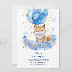 Wolf eerste verjaardag uitnodiging