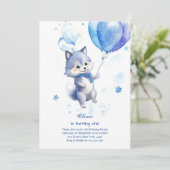 Wolf eerste verjaardag uitnodiging (Staand voorkant)