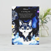 Wolf eerste verjaardag uitnodiging (Staand voorkant)