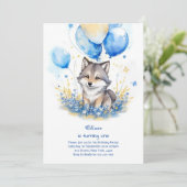 Wolf eerste verjaardag uitnodiging (Staand voorkant)