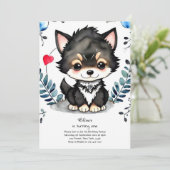 Wolf eerste verjaardag uitnodiging (Staand voorkant)