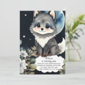 Wolf eerste verjaardag uitnodiging (Staand voorkant)