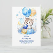 Wolf eerste verjaardag uitnodiging (Staand voorkant)