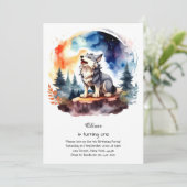 Wolf eerste verjaardag uitnodiging (Staand voorkant)