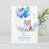 Wolf eerste verjaardag uitnodiging (Staand voorkant)