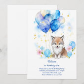 Wolf eerste verjaardag uitnodiging (Voorkant / Achterkant)