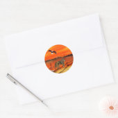 Wolf en adelaar ronde sticker (Envelop)