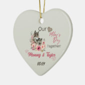 Wolf en baby Onze eerste Moederdag Samen Keramisch Ornament (Links)