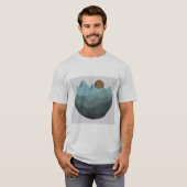 Wolf en Bergen Moderne Kunst T-shirt (Voorkant volledig)