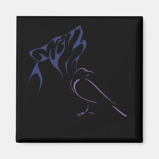 Wolf en Bird Magneet