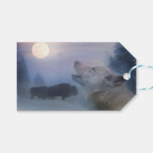 Wolf en Buffalo SouthWestern Gift Labels Cadeaulabel (Voorkant (Horizontaal))