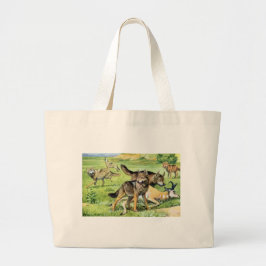Wolf en Coyote Bag Grote Tote Bag