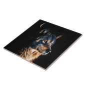 Wolf en Crescent Moon mystiek Tegeltje (Zijkant)