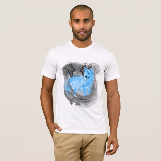 Wolf en de maan t-shirt (Voorkant volledig)