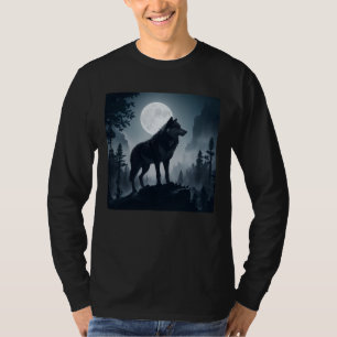 wolf en de maan t-shirt