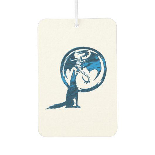 Wolf en Dragon blauw witte auto luchtverfrisser (Voorkant)