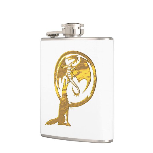 Wolf en Dragon gouden witte gewikkelde kolf Heupfles (Links)