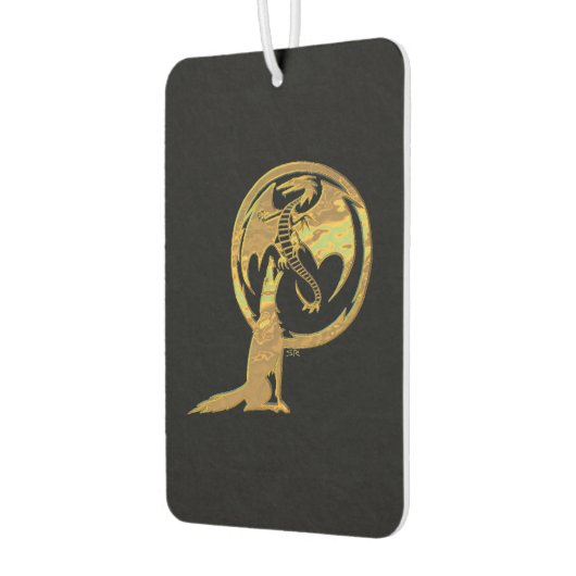 Wolf en Dragon gouden zwarte auto luchtverfrisser (Links)