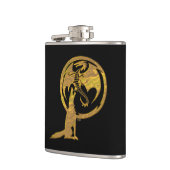 Wolf en Dragon gouden zwarte omwikkelde kolf Heupfles (Links)