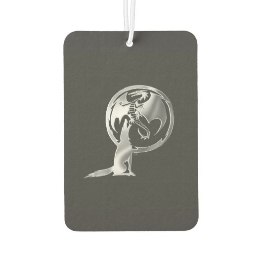 Wolf en Dragon Pewter auto luchtverfrisser (Achterkant)