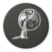Wolf en Dragon Silver keramische kok Keramische Knop (Voorkant)