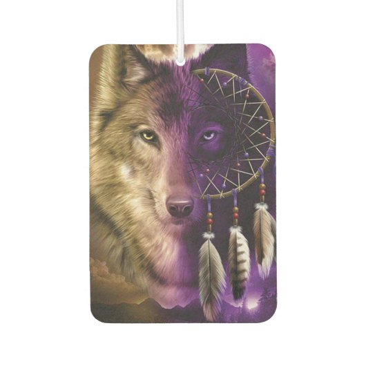 Wolf en Dream Catcher Luchtverfrisser (Voorkant)