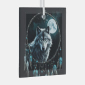 Wolf en Dreamcatcher Kerst Spiritueel Glas Ornament (Voorkant Rechts)