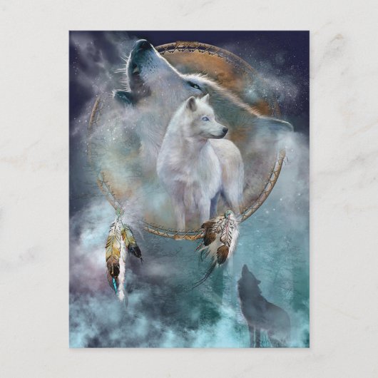 Wolf en Dreamweaver Briefkaart (Voorkant)