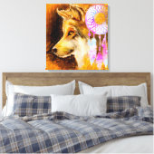 Wolf en Dreamweaver Canvas Afdruk (Insitu (Slaapkamer))