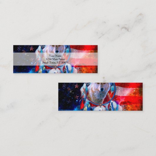 Wolf en Dreamweaver schilderen onder Amerikaanse v Mini Visitekaartje (Voorkant / Achterkant)