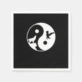 Wolf en Eagle Yin Yang Symbol Harmony Meditation Servet (Voorkant)