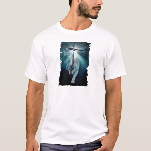 WOLF- EN ELGF-reeks in wilde dieren T-shirt (Voorkant)