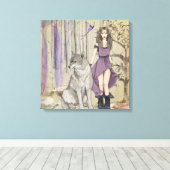 Wolf en Fairy Canvas Afdruk (Insitu (Houten vloer))