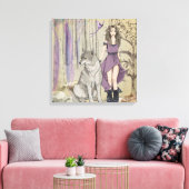 Wolf en Fairy Canvas Afdruk (Insitu (Woonkamer))