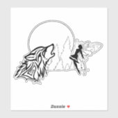 Wolf en Fairy Custom-Cut Vinyl Sticker (Vel)