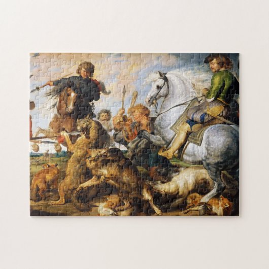 Wolf en Fox jagen Peter Paul Rubens meesterwerk Legpuzzel (Horizontaal)
