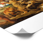 Wolf en Fox jagen Peter Paul Rubens meesterwerk Poster (Hoek)