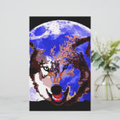 Wolf en Full Moon Briefpapier (Staand voorkant)