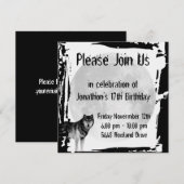 Wolf en Full Moon Gothic Birthday Invitation Kaart (Voorkant / Achterkant)