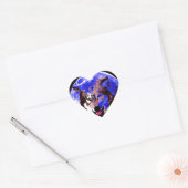 Wolf en Full Moon Hart Sticker (Envelop)