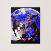 Wolf en Full Moon Legpuzzel (Verticaal)