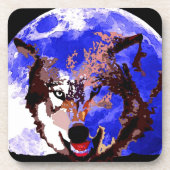 Wolf en Full Moon Onderzetter (Voorkant)