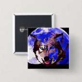 Wolf en Full Moon Vierkante Button 5,1 Cm (Voorkant /achterkant)