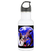 Wolf en Full Moon Waterfles (Voorkant)