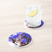 Wolf en Full Moon Zandsteen Onderzetter (Zijkant)