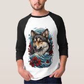 Wolf en golven t-shirt (Voorkant)